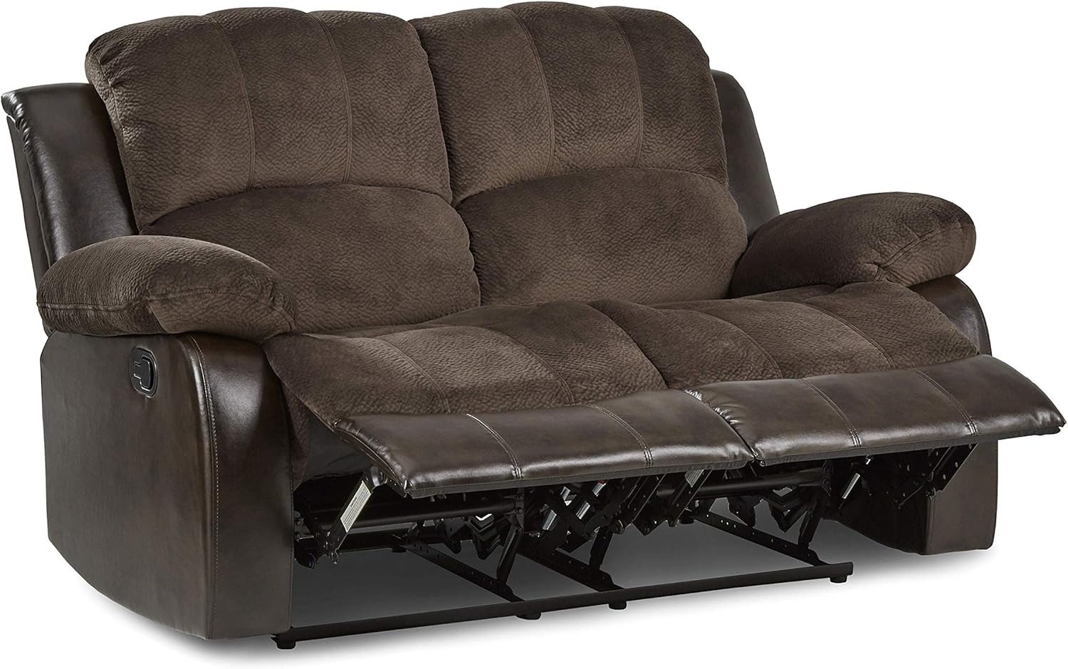 Lexicon Loveseat Recliner Double Sofa Manual Pull Tab Faux Leather Living Room