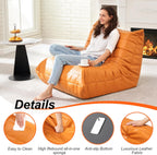Hobestluk Giant Bean Bag Chair Memory Foam Faux Leather Floor Sofa for Adults
