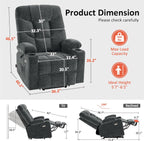 MCombo Power Lift Recliner Chair for Elderly with Extended Footrest Fabric
