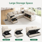 HONBAY Modular Sectional Sleeper Sofa L Shaped Couch with Pull Out Bed