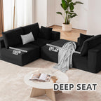 Weture 108" Modular Sectional Sofa Deep Seat Cloud L-Shape Couch with Chaise