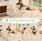 Afuson Boneless Sectional Sofa L Shape Deep Seat Cloud Couch Living Room