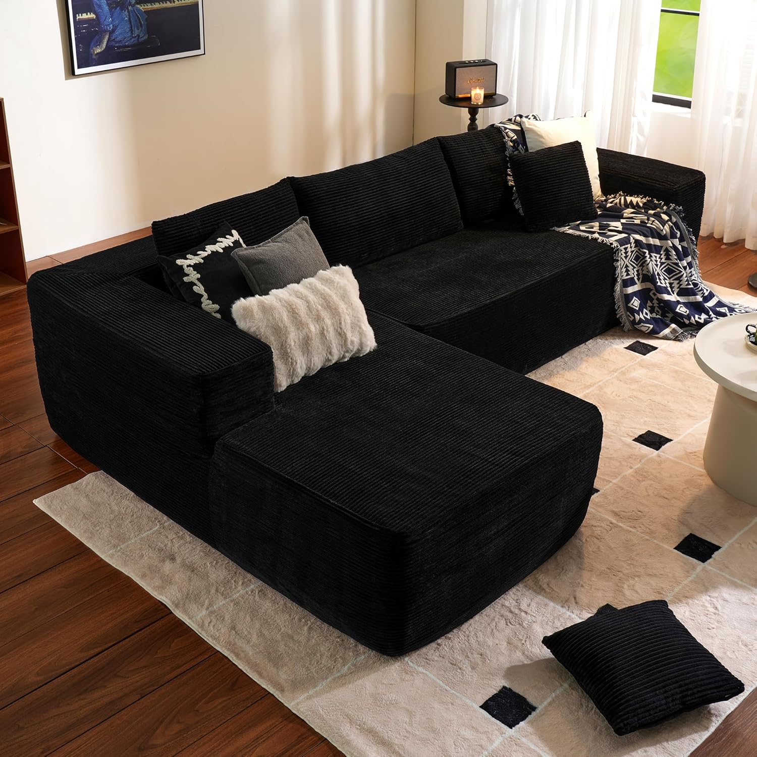 ovios Cloud Sectional Couch with L Shape Chaise Modern Modular Sofa