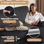 VINGLI 110 Sectional Couch U Shaped Sofa Set with Double Chaise Chenille Fabric