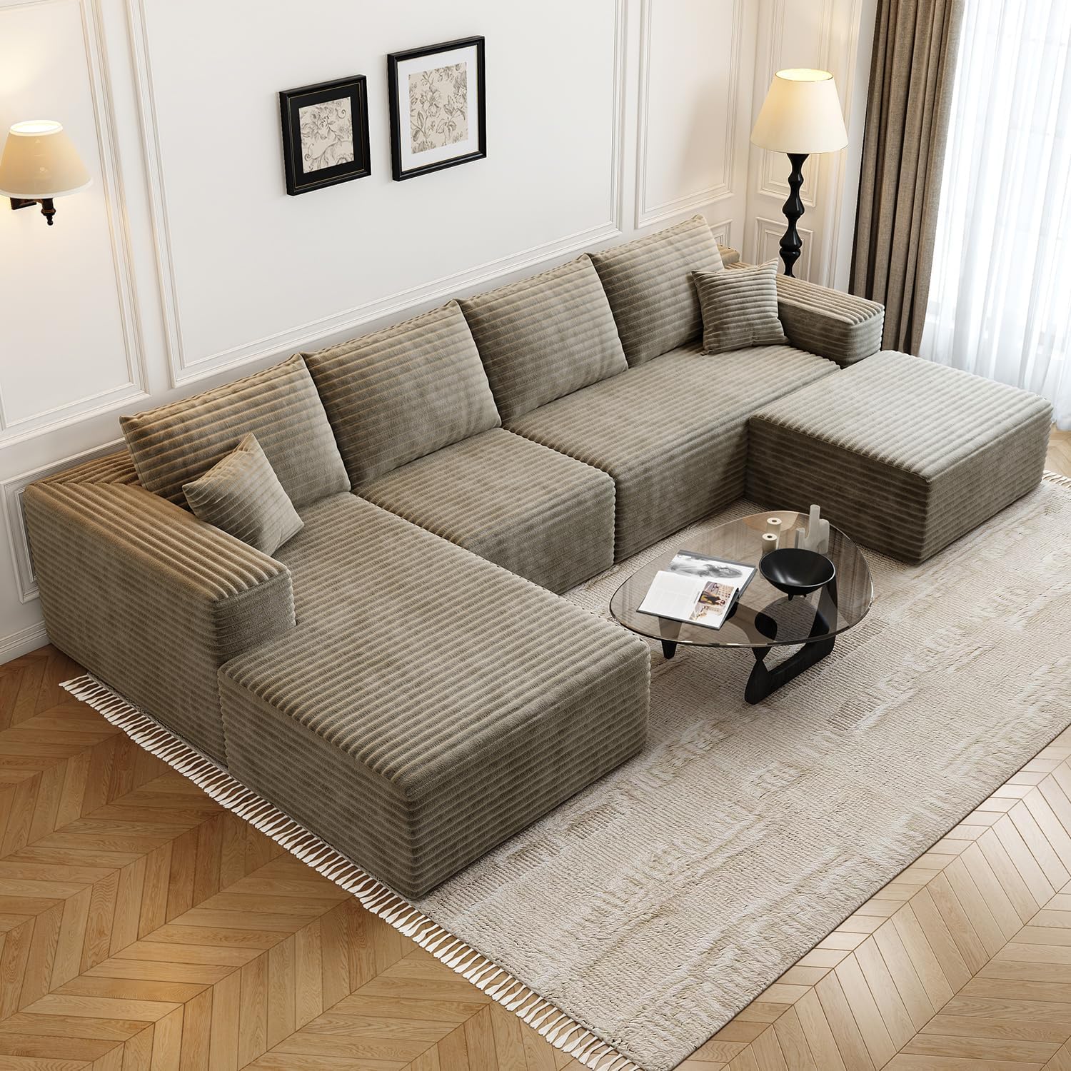 Settab Cloud Modular Sectional Sofa U Shaped Deep Seat Living Room Couch