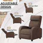 Homall Modern Recliner Chair PU Leather Padded Seat Single Sofa