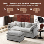 Ihanherry U Shaped Modular Cloud Sofa 5 Seat Chenille Sectional with Ottoman