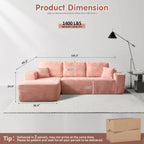 ovios Cloud Sectional Sofa L Shape Chaise Deep Seat Modular Living Room Couch