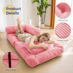 MAXYOYO L Shaped Folding Sofa Bed Convertible Sleeper with Pillow Armrest