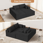 Luxanimarion Modular Sectional Sofa L Shape Deep Seat Cloud Couch Living Room