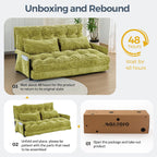 MAXYOYO Adjustable Floor Sofa Bed with Armrest Double Black Foldable Sleeper
