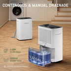HOGARLABS 34 Pint Dehumidifier for Home Basement Ultra Silent Auto Shut Off Humidity Control