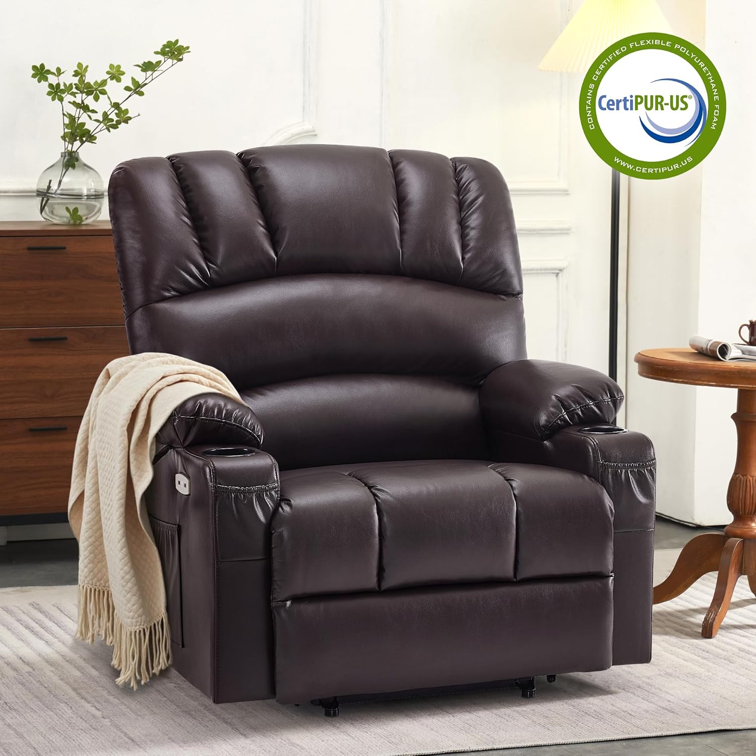 MCombo Power Lift Recliner Chair for Elderly with Heat Massage USB Cup Holders