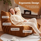 Hobestluk Giant Bean Bag Chair Memory Foam Faux Fur Sofa for Living Room