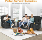 Dresegmt Loveseat Recliner Sofa 3 Seat Flip Backrest with Storage USB Cup Holders
