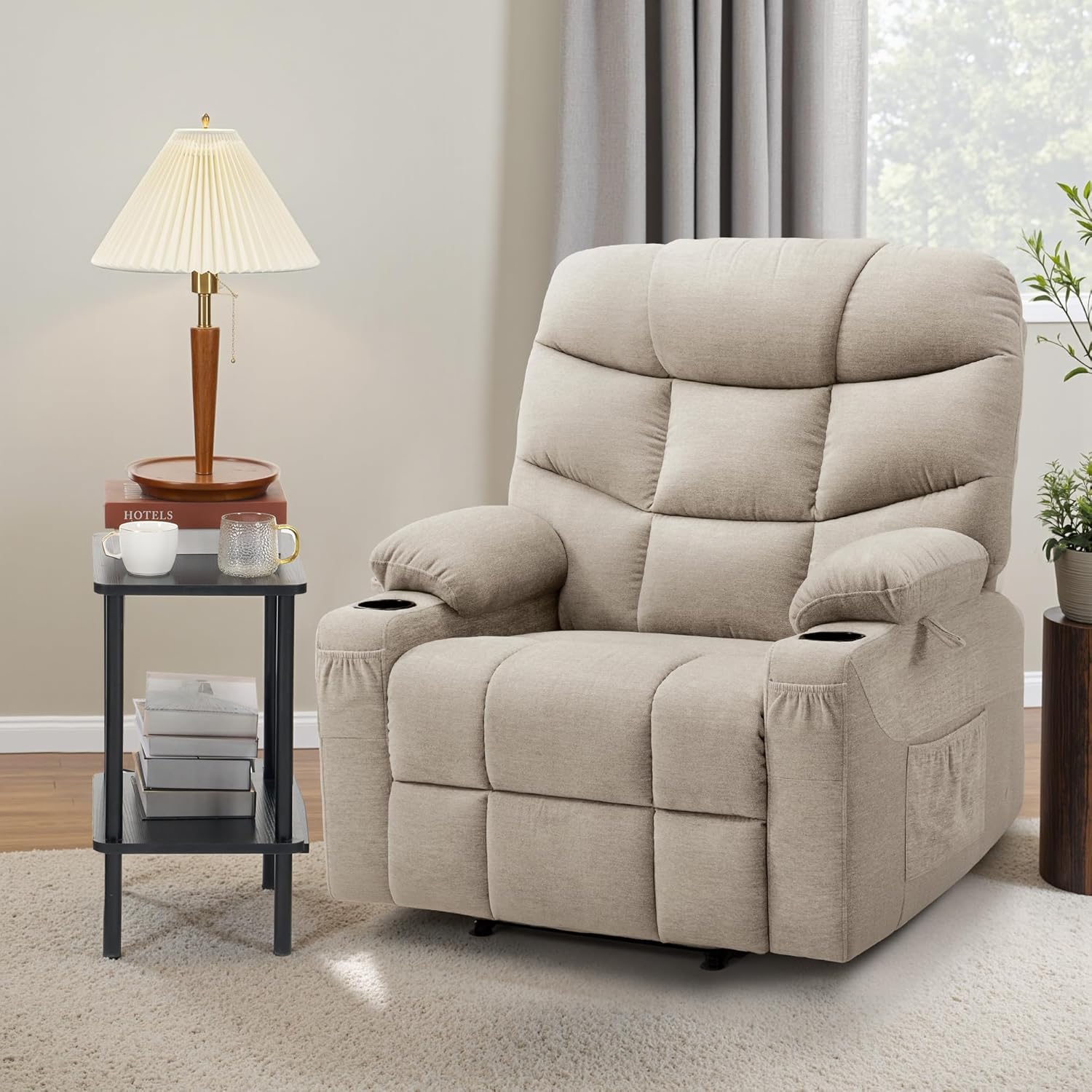 MCombo Power Lift Recliner Chair for Elderly with Extended Footrest Fabric