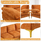 VINGLI 110 Sectional Couch U Shaped Sofa Set with Double Chaise Chenille Fabric