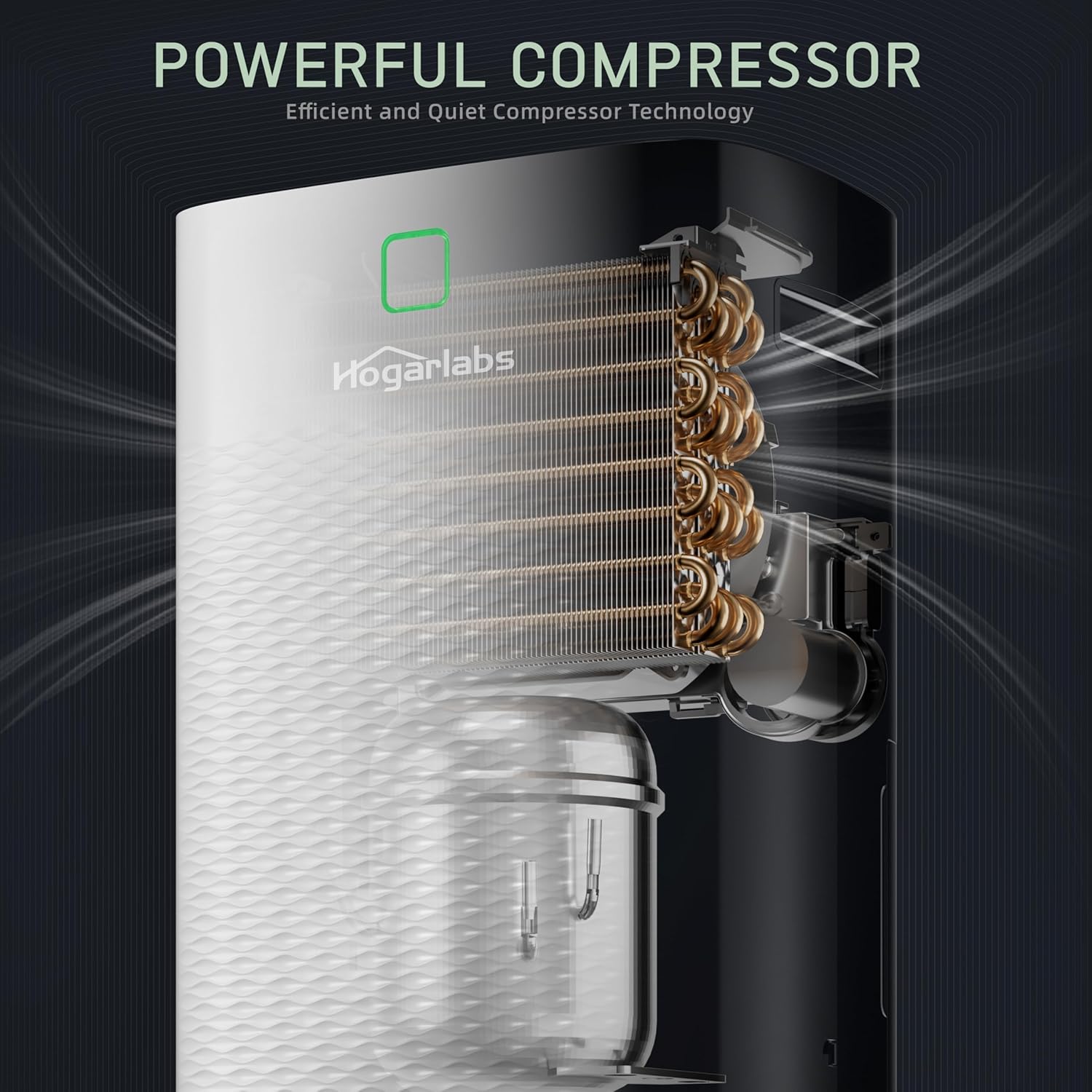 HOGARLABS 34 Pint Dehumidifier for Home Basement Ultra Silent Auto Shut Off Humidity Control