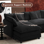 Ihanherry U Shaped Modular Sectional Sofa 5 Seat with 2 Ottomans Chenille