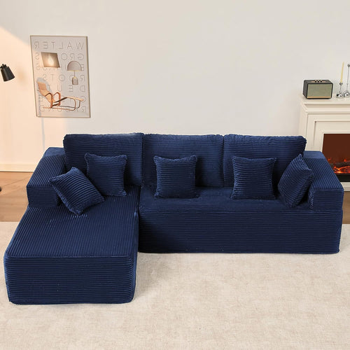 Afuson Boneless Sectional Sofa L Shape Deep Seat Cloud Couch Living Room