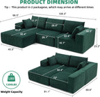 Weture 108" Modular Sectional Sofa Deep Seat Cloud L-Shape Couch with Chaise