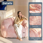 MAXYOYO Giant Bean Bag Chair Oversized Faux Fur Sofa for Adults Kids