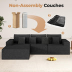 Luxanimarion Modular Sectional Sofa L Shape Deep Seat Cloud Couch Living Room