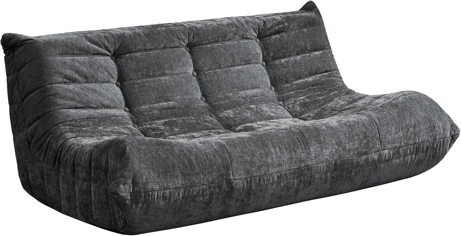 Hobestluk Giant Bean Bag Chair Memory Foam Faux Fur Sofa for Living Room