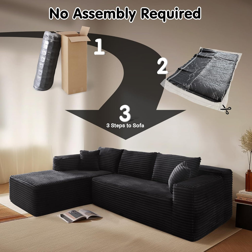 ovios Cloud Sectional Couch with L Shape Chaise Modern Modular Sofa
