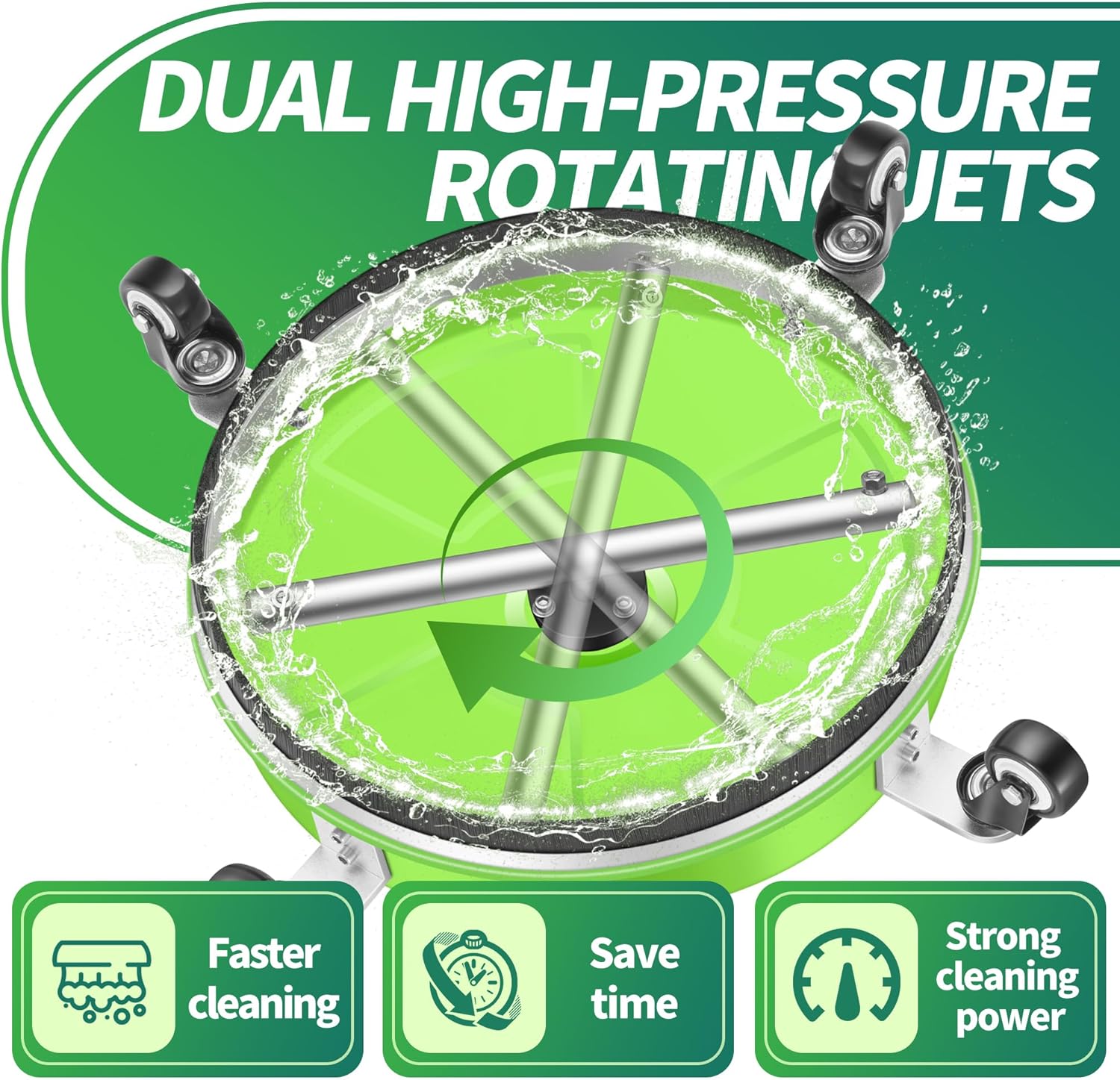 LidoDola 14 Inch Pressure Washer Surface Cleaner with Wheels for Concrete Patio Deck