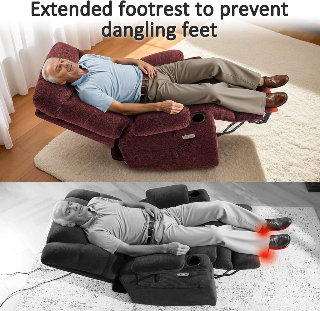 MCombo Power Lift Recliner Chair for Elderly with Extended Footrest Fabric