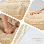Hobestluk Giant Bean Bag Chair Memory Foam Faux Fur Sofa for Living Room