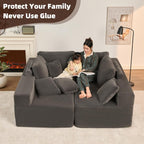 Afuson Boneless Sectional Sofa L Shape Deep Seat Cloud Couch Living Room