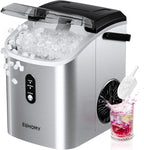 EUHOMY Nugget Ice Maker Countertop Portable 34lbs Daily with Handle