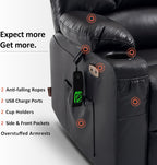 MCombo Large Power Lift Recliner Chair with Dual Motor Massage Heat Faux Leather