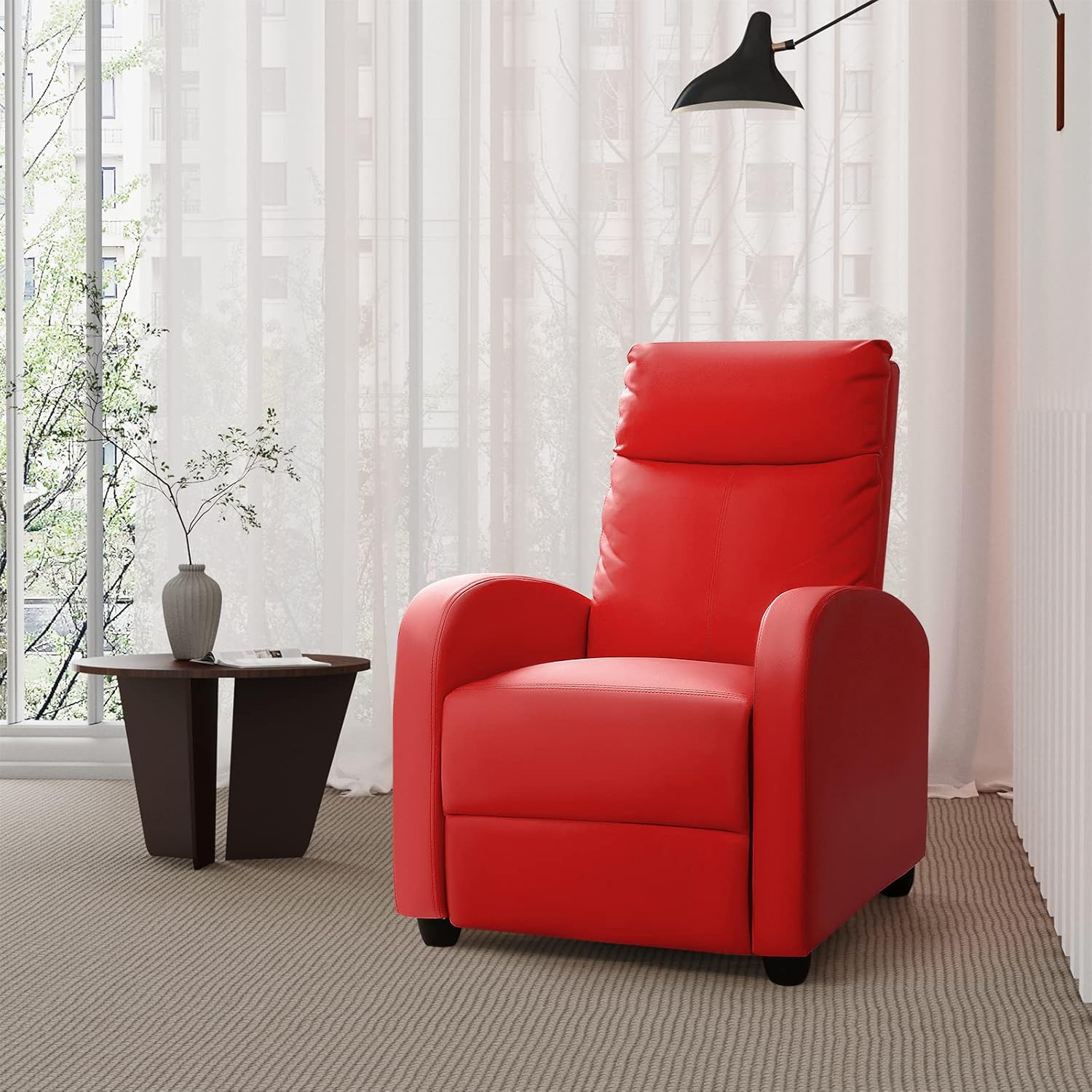 Homall Modern Recliner Chair PU Leather Padded Seat Single Sofa