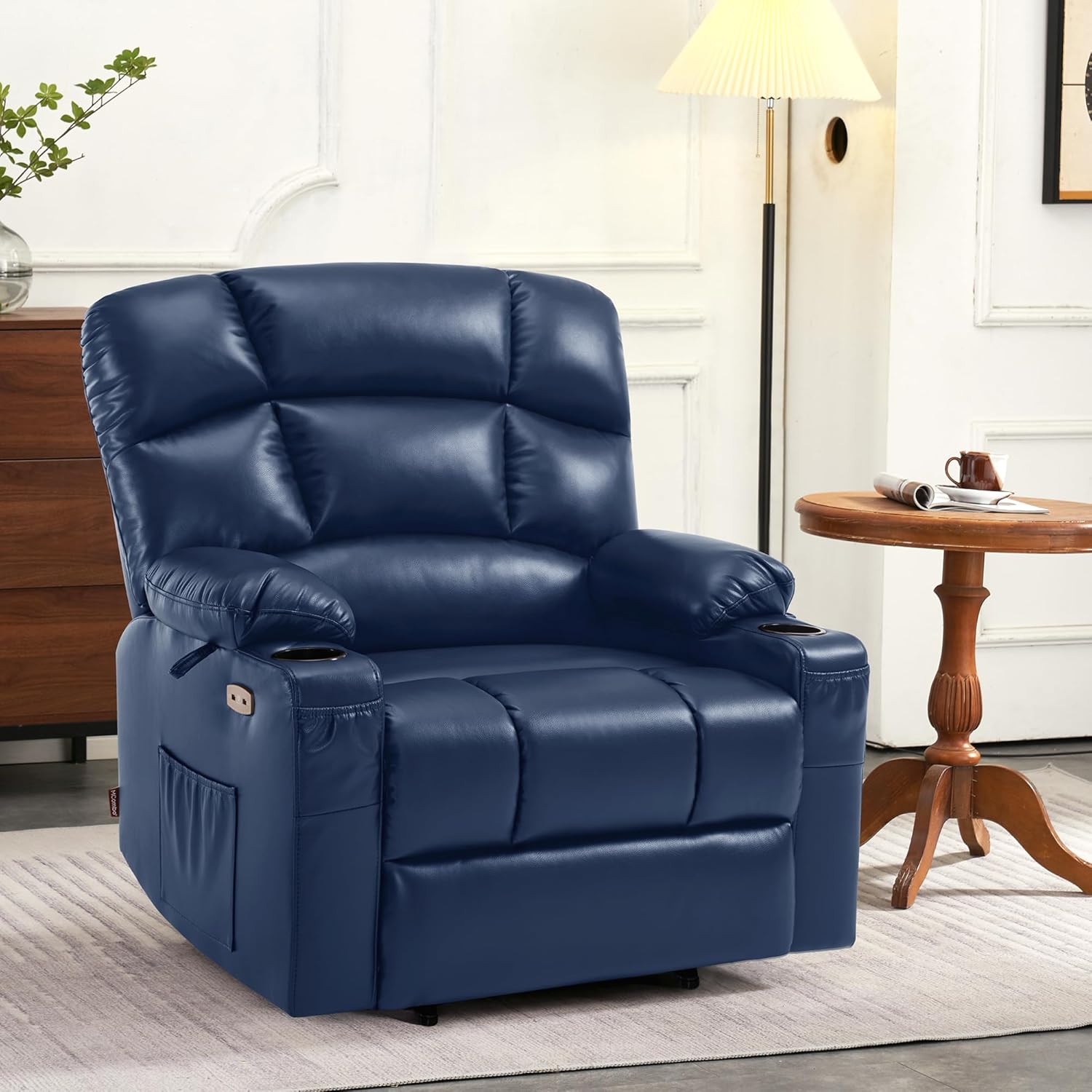 MCombo Large Power Lift Recliner Chair with Dual Motor Massage Heat Faux Leather
