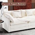 Ihanherry U Shaped Modular Cloud Sofa 5 Seat Chenille Sectional with Ottoman