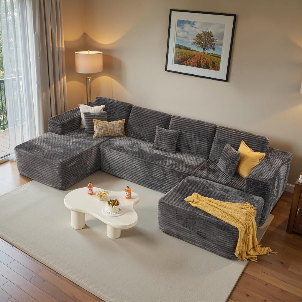 ovios Cloud Sectional Couch with L Shape Chaise Modern Modular Sofa
