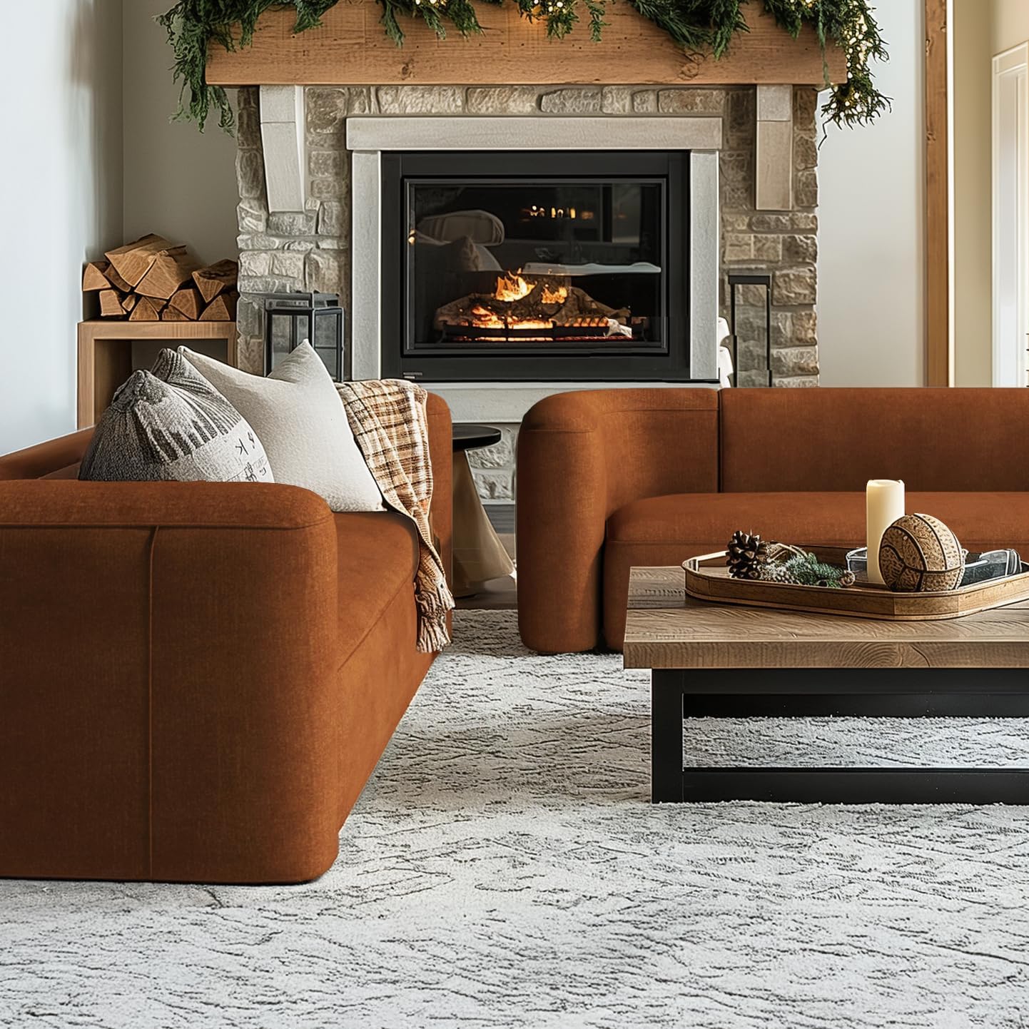 Acanva Luxury Velvet Sofa 3 Seater Modern Curved Back Couch for Living Room