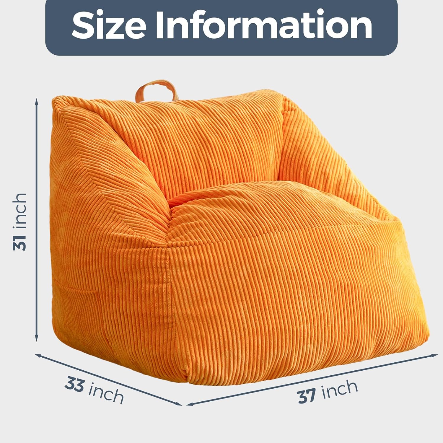MAXYOYO Bean Bag Chair Floor Sofa with Handle and Pocket for Adults and Kids