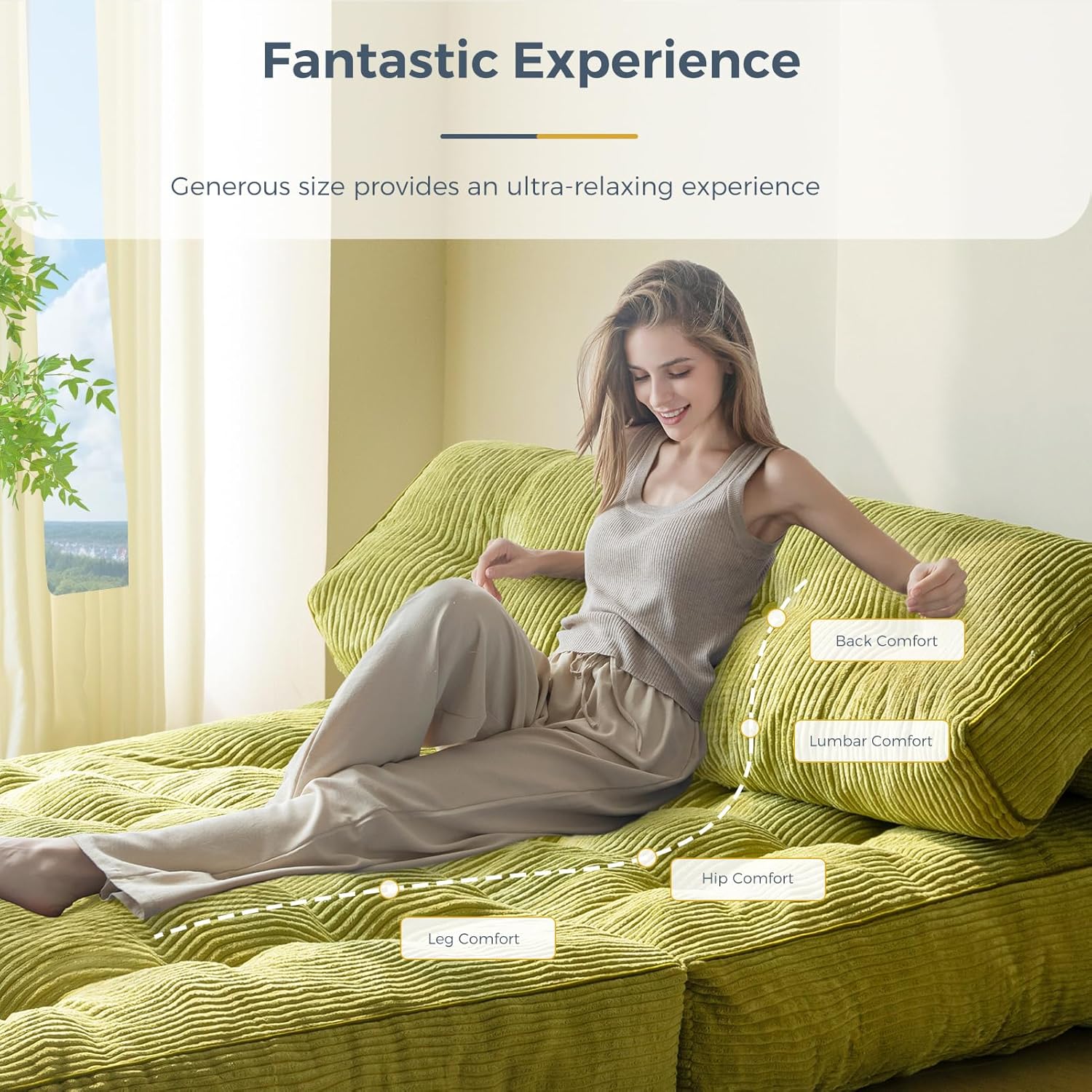 MAXYOYO Folding Sofa Bed Convertible Sleeper Chair with Pillow