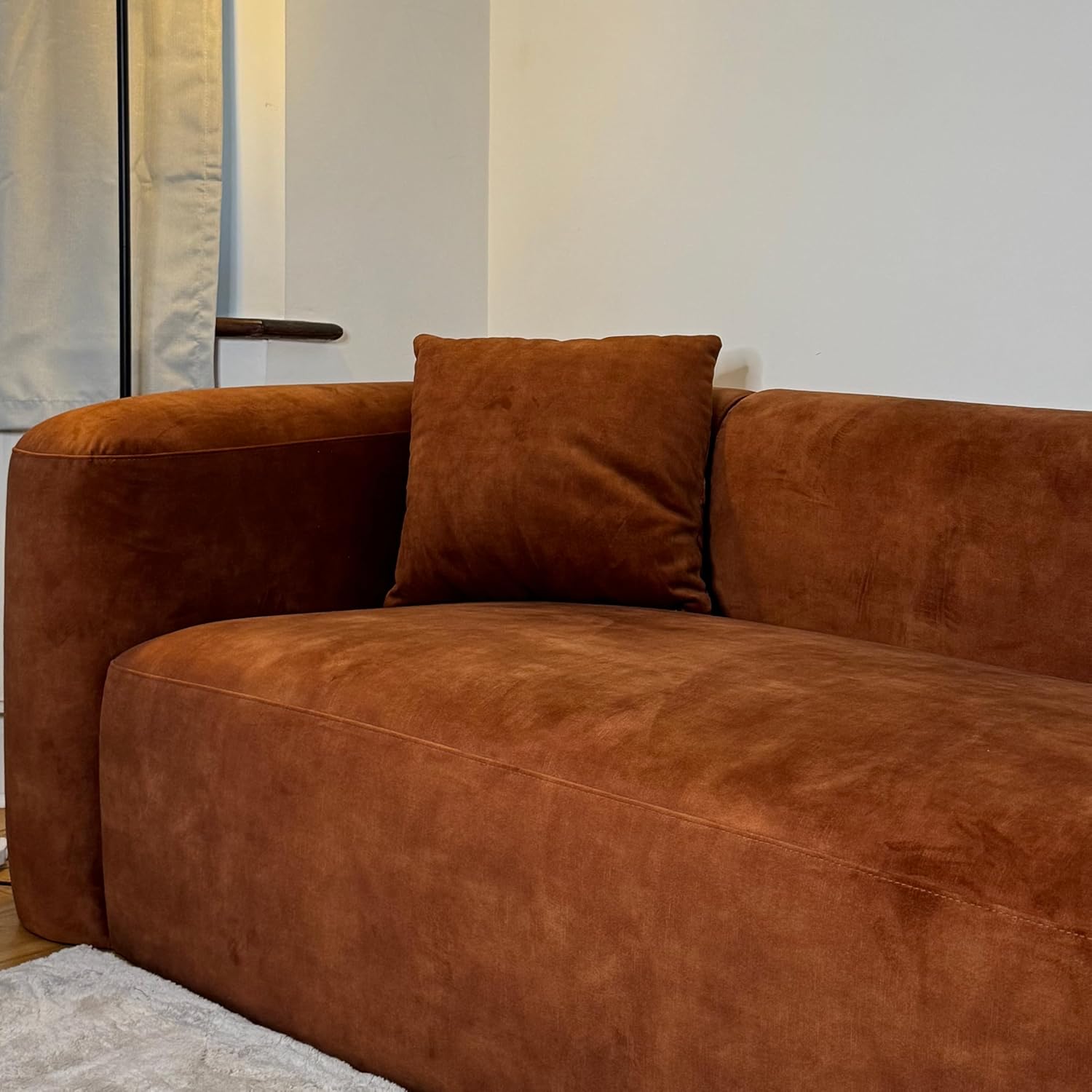 Acanva Luxury Velvet Sofa 3 Seater Modern Curved Back Couch for Living Room