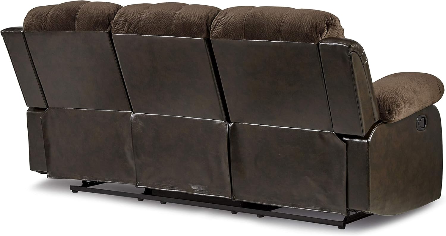 Lexicon Loveseat Recliner Double Sofa Manual Pull Tab Faux Leather Living Room