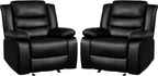 PrimeZone Oversized Rocker Recliner Chair Faux Leather Manual Reclining Brown