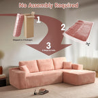 ovios Cloud Sectional Couch with L Shape Chaise Modern Modular Sofa