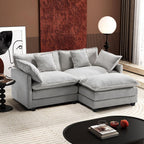 Ihanherry U Shaped Modular Cloud Sofa 5 Seat Chenille Sectional with Ottoman