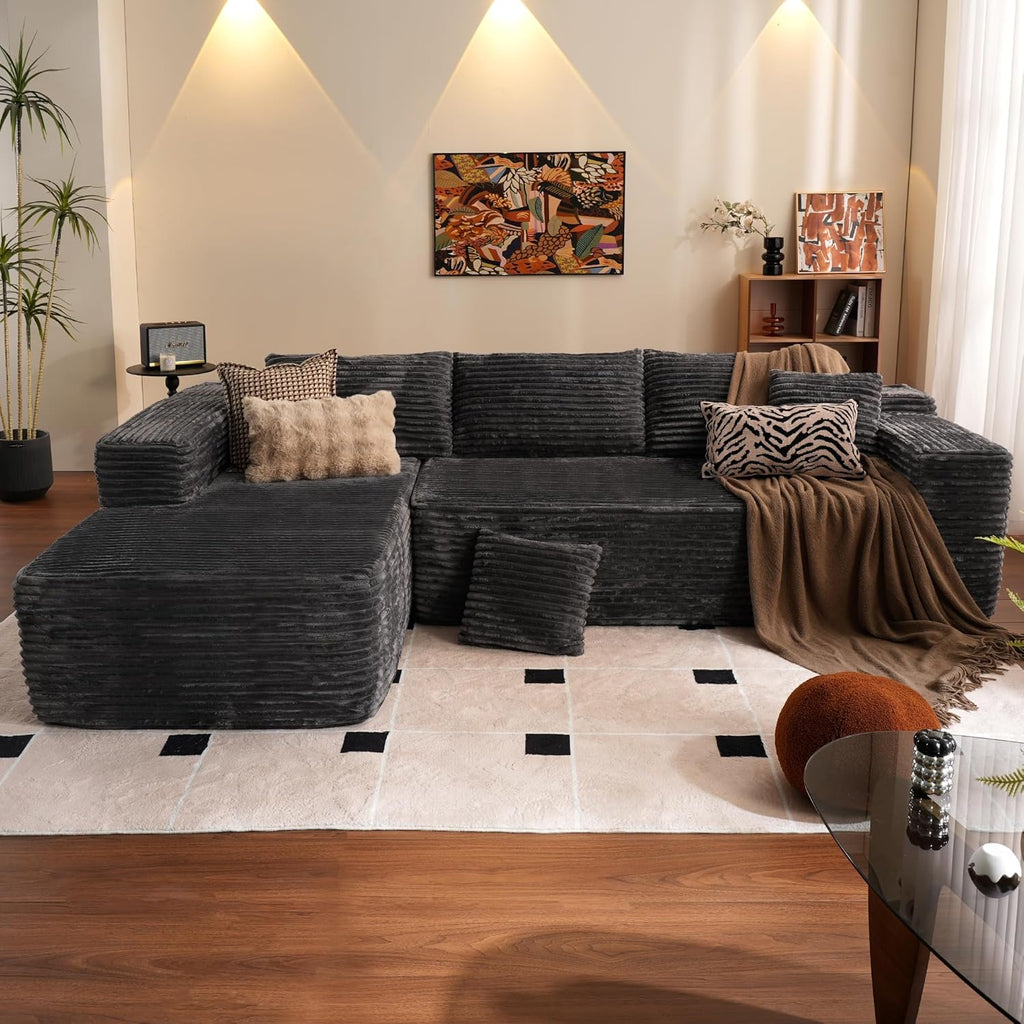 ovios Cloud Sectional Couch with L Shape Chaise Modern Modular Sofa