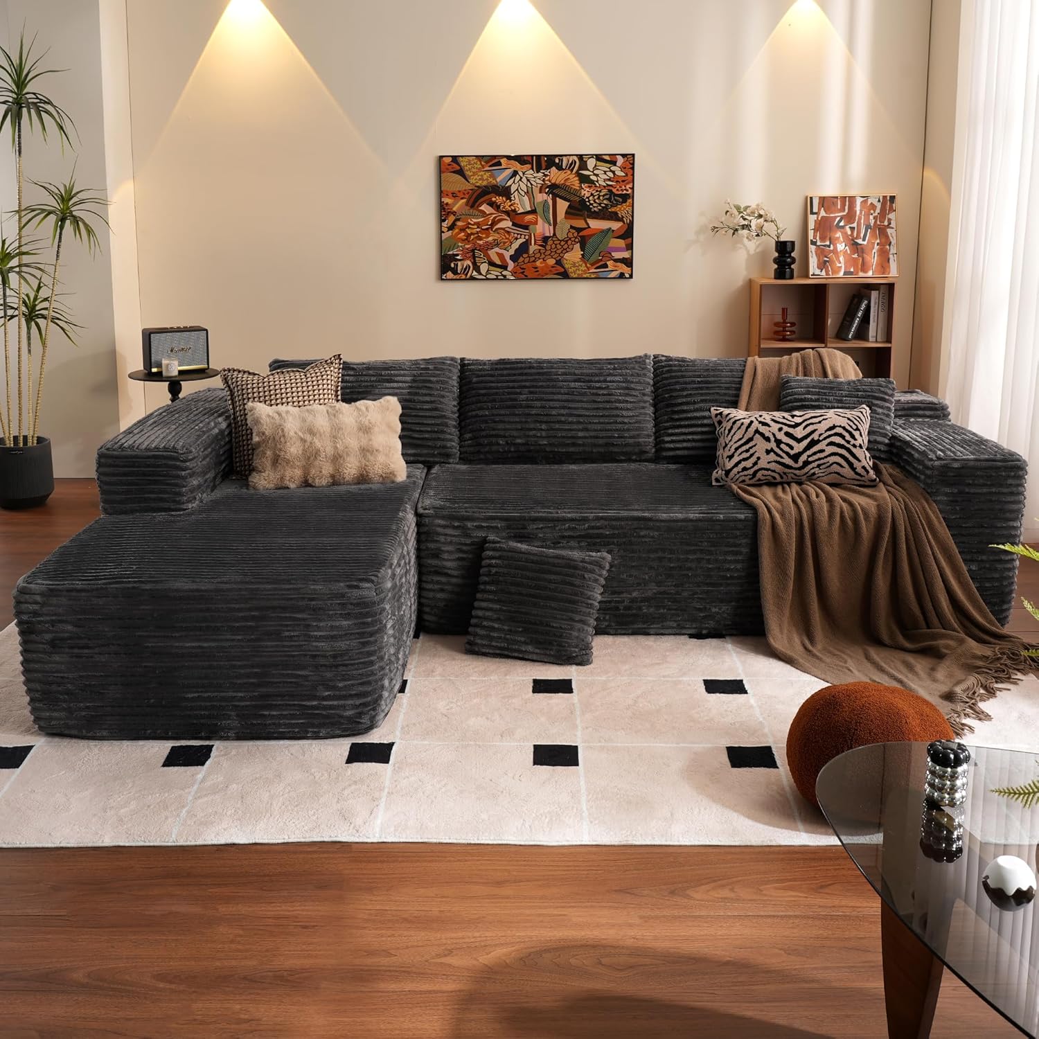 ovios Cloud Sectional Couch with L Shape Chaise Modern Modular Sofa