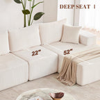 Weture 108" Modular Sectional Sofa Deep Seat Cloud L-Shape Couch with Chaise
